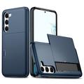 Samsung Galaxy S23 5G Hybrid Case with Sliding Card Slot - Dark Blue