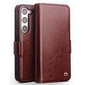 Samsung Galaxy S23 5G Qialino Classic Wallet Leather Case - Dark Brown