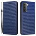 Samsung Galaxy S23 5G Wallet Case - Carbon Fiber - Blue