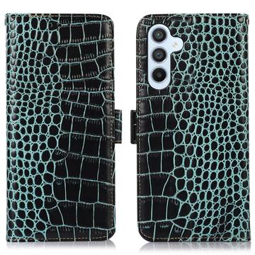 Samsung Galaxy S23 FE Crocodile Series Wallet Leather Case with RFID - Green