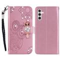 Samsung Galaxy S23 FE Owl Rhinestone Wallet Case