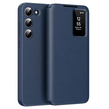 Samsung Galaxy S23 Smart Clear View Flip Case with Card Slot - Sapphire