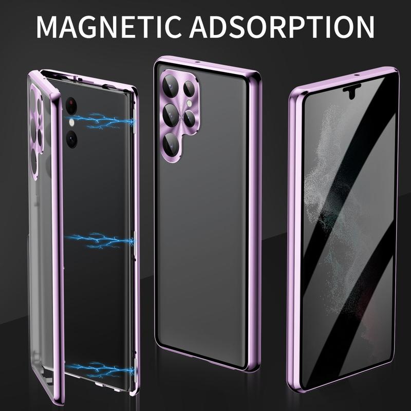 Samsung Galaxy S23 Ultra 5G Magnetic Case with Tempered Glass - Privacy