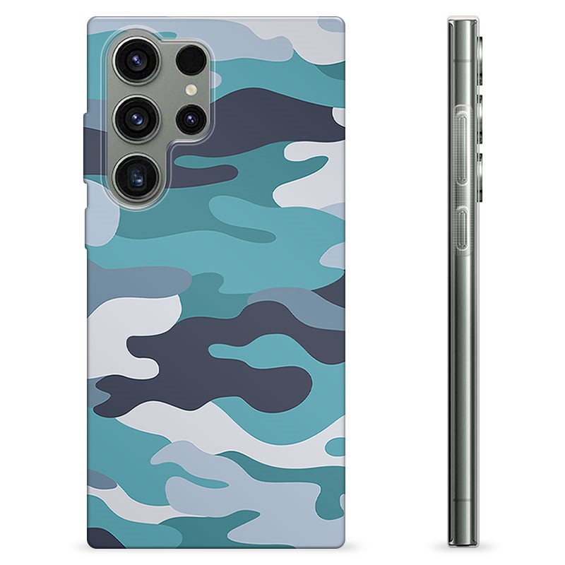 Samsung Galaxy S23 Ultra 5G TPU Case Blue Camouflage