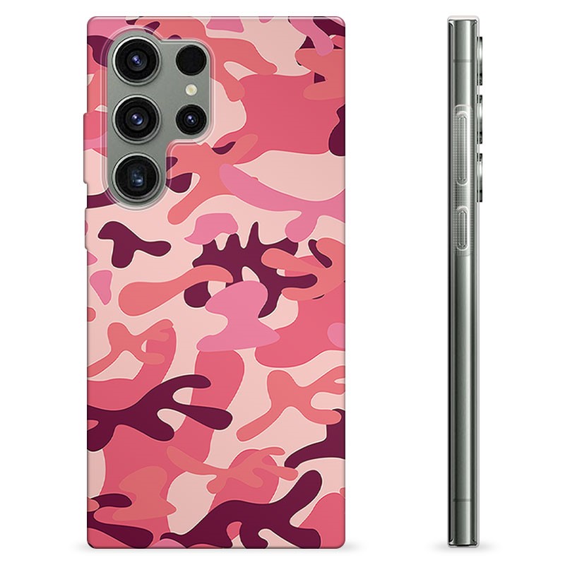 Samsung Galaxy S23 Ultra 5G TPU Case Pink Camouflage