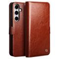 Samsung Galaxy S24 FE Qialino Classic Wallet Leather Case - Dark Brown