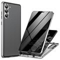 Samsung Galaxy S24 Magnetic Case with Tempered Glass - Privacy - Sølv