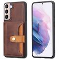 Samsung Galaxy S24 Retro Style Case with Wallet - Brown