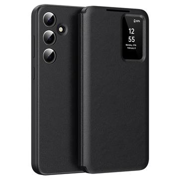 Samsung Galaxy S24 Smart Clear View Flip Case with Card Slot - Black