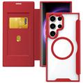 Samsung Galaxy S24 Ultra Flip Case with Card Slot - MagSafe Compatible - Red