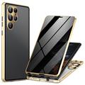 Samsung Galaxy S24 Ultra Magnetic Case with Tempered Glass - Privacy - Gold