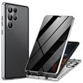 Samsung Galaxy S24 Ultra Magnetic Case with Tempered Glass - Privacy - Sølv