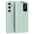 Samsung Galaxy S24+ Smart Clear View Flip Case with Card Slot - Light Green