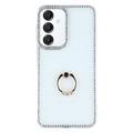 Samsung Galaxy S25/S24 CrystalGlow Hybrid Case with Ring Holder - Transparent