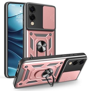 Samsung Galaxy S25 Edge Rotary Ring Hybrid Case with Camera Shield