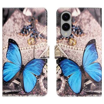 Samsung Galaxy S25 Edge Style Series Wallet Case - Blue Butterfly