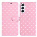 Samsung Galaxy S25 FE Polka Dot Pattern Wallet Case - Pink