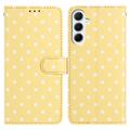Samsung Galaxy S25 FE Polka Dot Pattern Wallet Case - Yellow