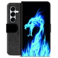 Samsung Galaxy S25+ Premium Wallet Case - Blue Fire Dragon