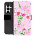 Samsung Galaxy S25+ Premium Wallet Case - Watercolor Flowers