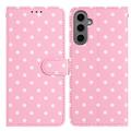 Samsung Galaxy S25 Polka Dot Pattern Wallet Case - Pink