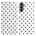 Samsung Galaxy S25 Polka Dot Pattern Wallet Case - White