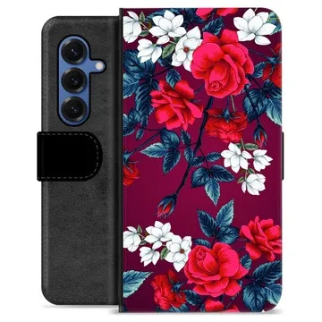 Samsung Galaxy S25 Premium Wallet Case - Vintage Flowers