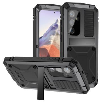 Samsung Galaxy S25 R-Just Premium Case with Kickstand & Tempered Glass Screen Protector - Black