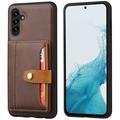 Samsung Galaxy S25 Retro Style Case with Wallet - Brown