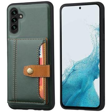 Samsung Galaxy S25 Retro Style Case with Wallet - Green