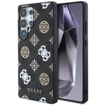 Samsung Galaxy S25 Ultra Guess 4G Printed Colored Peony Pattern MagSafe Case - Black