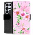 Samsung Galaxy S25 Ultra Premium Wallet Case - Watercolor Flowers