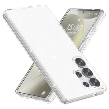 Samsung Galaxy S25 Ultra Stylish Glitter Series Hybrid Case - White