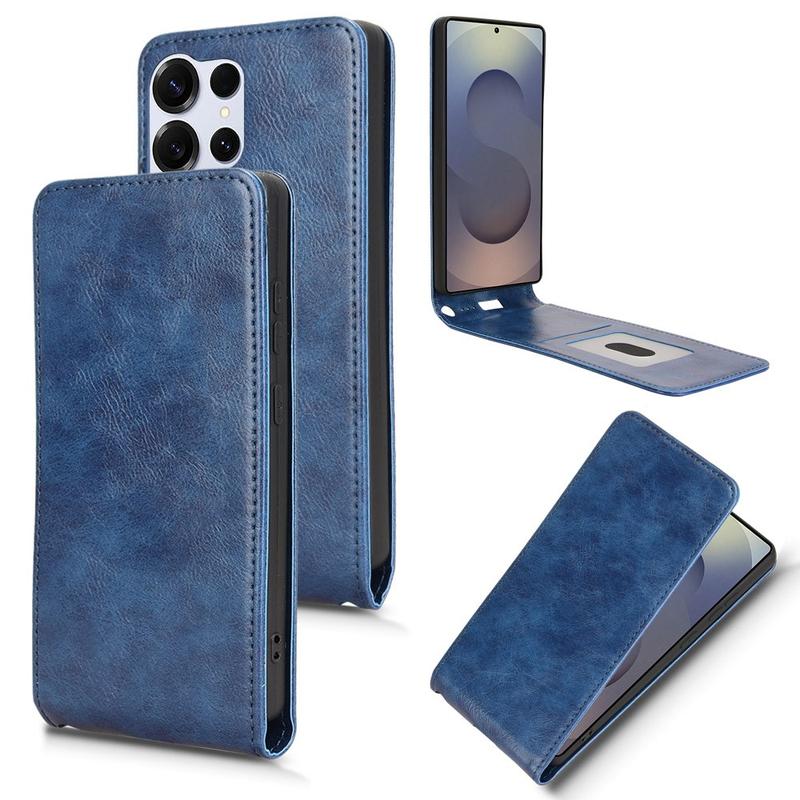 Samsung Galaxy S25 Ultra Vertical Flip Case with Card Slot - Dark Blue