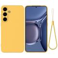 Samsung Galaxy S25+ Liquid Silicone Case with Hand Strap - Yellow