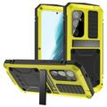 Samsung Galaxy S25+ R-Just Premium Case with Kickstand & Tempered Glass Screen Protector - Yellow