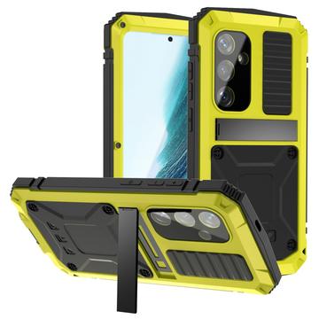Samsung Galaxy S25+ R-Just Premium Case with Kickstand & Tempered Glass Screen Protector - Yellow