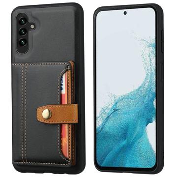 Samsung Galaxy S25+ Retro Style Case with Wallet - Black