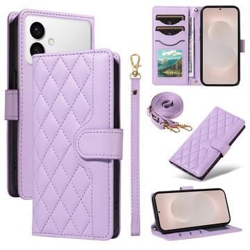 Samsung Galaxy S26 Edge Luxury Quilted Wallet Case - Purple