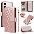 Samsung Galaxy S26 Edge Luxury Quilted Wallet Case - Rose Gold
