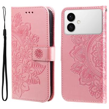 Samsung Galaxy S26 Edge Mandala Series Wallet Case - Pink