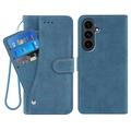Samsung Galaxy S26 Elegant Retro Wallet Case with Rotating Card Holder - Blue