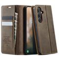 Samsung Galaxy S26 FE Caseme 033 Calf Texture Wallet Case with RFID Blocking - Coffee