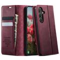 Samsung Galaxy S26 FE Caseme 033 Calf Texture Wallet Case with RFID Blocking - Red