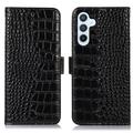 Samsung Galaxy S26 FE Crocodile Series Wallet Leather Case with RFID - Black