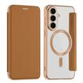 Samsung Galaxy S26 FE Flip Case with Card Slot - MagSafe Compatible - Brown