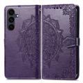 Samsung Galaxy S26 FE Mandala Wallet Case with Wrist Strap - Purple