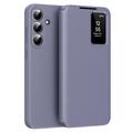 Samsung Galaxy S26 FE Smart Clear View Flip Case with Card Slot - Grey Purple