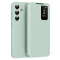 Samsung Galaxy S26 FE Smart Clear View Flip Case with Card Slot - Light Green