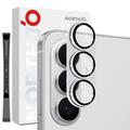 Samsung Galaxy S26 Northjo Full Protection Matte Metal and Tempered Glass Camera Lens Protector - Silver